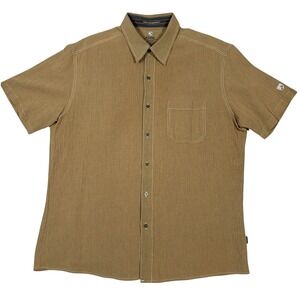 KUHL Shirt Mens XL Organic Crinkle Cotton Short Sleeve Button Up Outdoor
